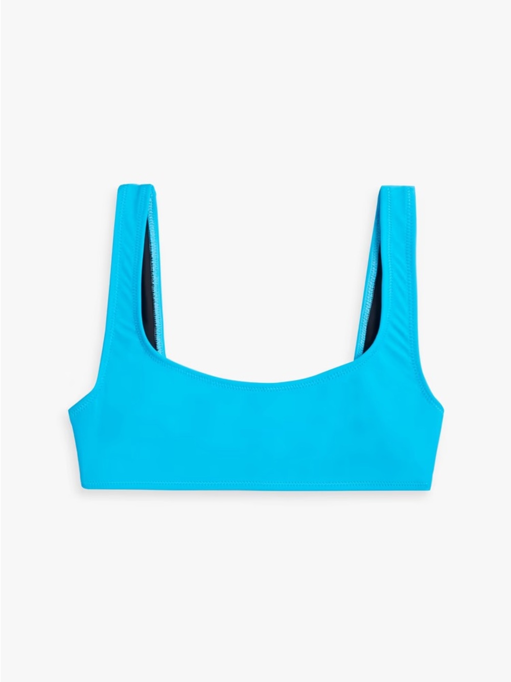 NWT SOLID & STRIPED ‘Ella’ Compression Bikini Top in “Peacock Blue” Size XL